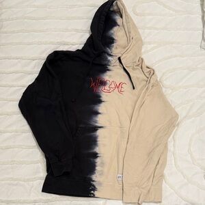 Welcome Skate brand Black and Tan Hoodie with embroidered logo